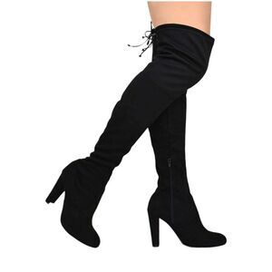 Wild Diva Lounge Over the Knee Black Boots Women's Size 10